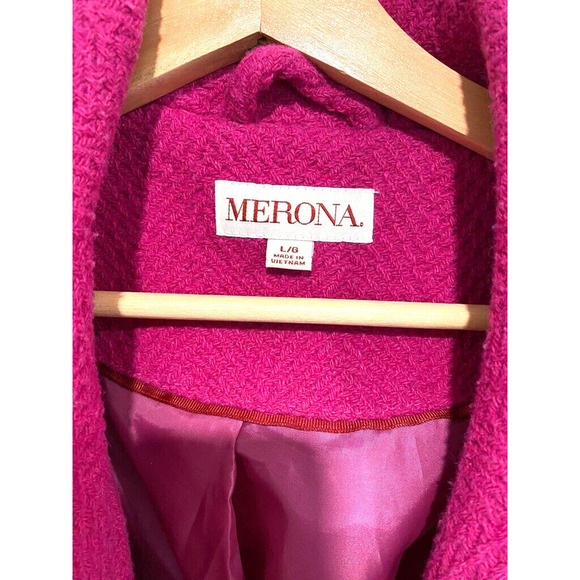Merona - Pink women's Poly Wool blend winter coat size Large - Picture 4 of 7
